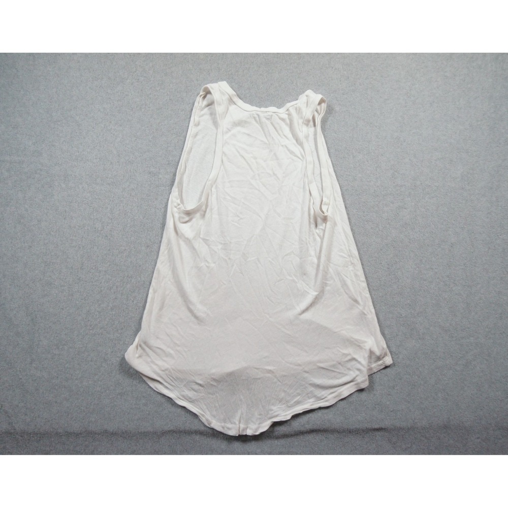 Lauren Moshi Shirt Womens XS White Graphic Sleeveless Boho Feather Art Tank Top - Picture 5 of 8